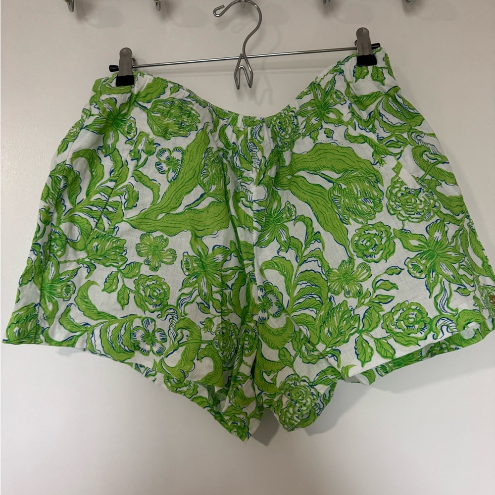 Lilly Pulitzer Green 4” Lilo Linen Shorts